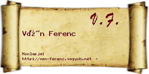 Vén Ferenc névjegykártya